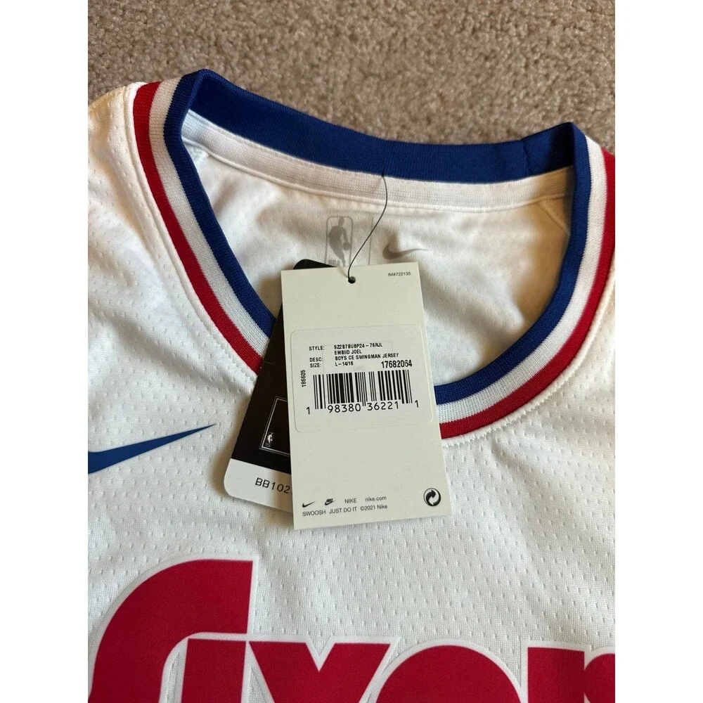Joel Embiid Philadelphia 76ers City Edition Nike NWT Youth NBA Jersey Size Large